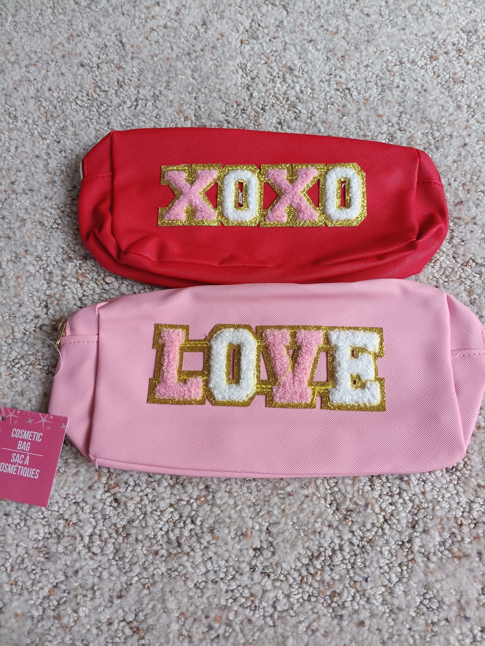Pink LOVE Girl Cosmetic Bag - Plush Letter Accent